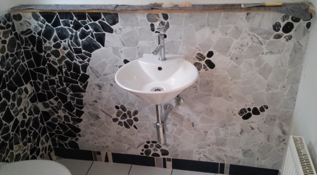 Renovácia kúpeľne — Mozaika z prírodného kameňa 2